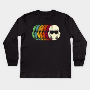 Retro Helldivers Helmet Kids Long Sleeve T-Shirt